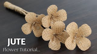 Jute Flower Tutorial  Flower making ideas with jute  Handmade home decor jute crafts [upl. by Finella]