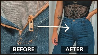 How To Fix Broken Jean Zipper FAST No Sewing Machine [upl. by Nylhsoj136]