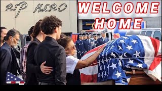 Fallen Airman Welcomed Home to be Laid to Rest honor usairforce rip tribute [upl. by Thorin]