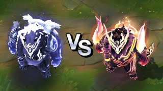 Duality Dragon Volibear vs Prestige Edition Skins Comparison League of Legends [upl. by Ewald243]