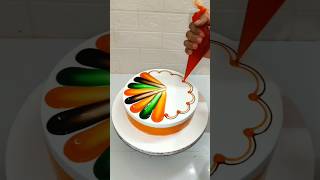 1kg Orange Cake Design  Mix Colour Cake Decorating shortsfeed shortvideo shorts trending food [upl. by Ahseekan388]