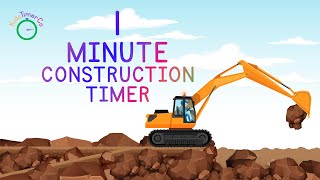 1 Minute Excavator Timer  Kids Visual Timer [upl. by Noired509]