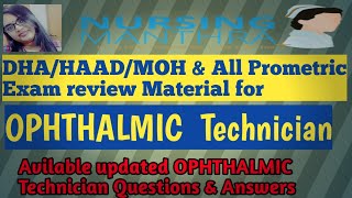 OPHTHALMIC Technician exam Question and Answers 2019 prometricDHAMOHHAAD Exam [upl. by Adniral376]