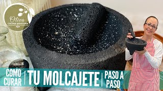 Cómo CURAR un MOLCAJETE DE PIEDRA VOLCÁNICA Paso a Paso [upl. by Annelak119]