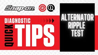 Alternator Ripple Test  Alternator AC Ripple Test  Quick Tip [upl. by Novi]