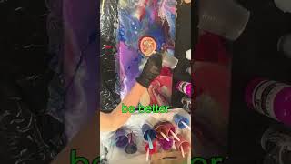 EASY Create Stunning Galaxy Painting Acrylic Pouring Fluid Art Beginners  short [upl. by Annovahs]