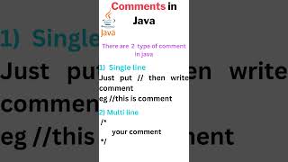 Comments in java shorts java [upl. by Hillinck]