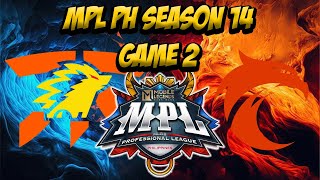 FNATIC ONIC vs TNC ESPORTS GAME 2  MPL PHILIPPINES SEASON 14 [upl. by Nala]