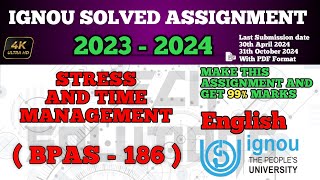 BPAS 186 SOLVED ASSIGNMENT 202324 IN ENGLISH  BPAS 186 SOLVED ASSIGNMENT 2024  BPAS186 IGNOU [upl. by Akinirt]