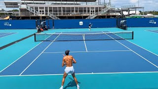 Arnaldi amp Ruusuvuori Practice  Court Level Miami 4K 60fps 2024 [upl. by Stich]