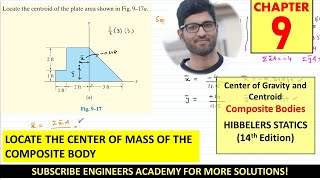 Centroid of Composite bodies areas or Shapes  Chapter 9  Hibbeler Statics 14th Engineers Academy [upl. by Mylander]