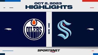 NHL PreSeason Highlights  Oilers vs Kraken  October 2 2023 [upl. by Damarra329]