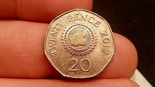 BAILIWICK OF GUERNSEY 2012 20 Twenty Pence Coin VALUE  REVIEW [upl. by Letnuhs937]