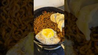 Black bean noodles blackbeannoodles ramen korean food recipe vlog shorts buldak [upl. by Hgielek]