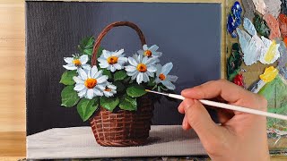 How to Paint Daisy Bouquet  Acrylic Painting  Correa Art [upl. by Tymon445]