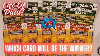 £15 of the New Triple Payout Scratch Cards vs £15 of Cashword Extra [upl. by Ahsirat86]