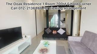 The Ooak Residence Mont Kiara 1 Room 1 Bath 700sf Fully Furnished Corner unit For Sale ren26997 [upl. by Soilissav]