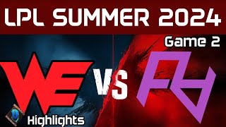 WE vs RA Highlights Game 2 LPL Summer 2024 Team WE vs Rare Atom by Onivia [upl. by Aivad]