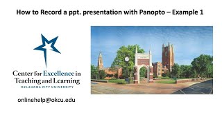 How to Record a ppt Presentation with Panopto  Example 1 [upl. by Amo]