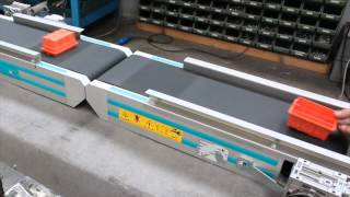 MB Conveyors  Nastro trasportatore piano con testata a penna \\ Flat conveyor with knife edges [upl. by Resarf]