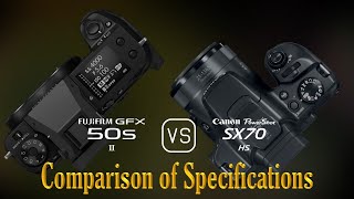 Fujifilm GFX 50s II vs Canon PowerShot SX70 HS A Comparison of Specifications [upl. by Omsoc]