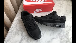 Nike Air Max 90 Triple Black CN8490003 Review [upl. by Akcirre475]