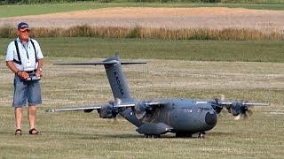 AIRBUS A400M GIGANTIC RC SCALE ELECTRIC MODEL AIRLINER  FLIGHT DEMONSTRATION [upl. by Chud]