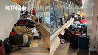 Crisis en el aeropuerto de Madrid por hacinamiento de migrantes varados en salas de inadmitidos [upl. by Art141]