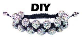 DIY Double shamballa macrame bracelet  Двойной браслет шамбала своими руками [upl. by Eneloc]