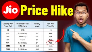 Jio Price Hike  Jio 5G Unlimited Data Plan from 3rd July 2024  Jio New Recharge Plan 3 July 2024 [upl. by Ellerred168]