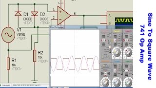 741 op amp sine to square wave converter [upl. by Asus]