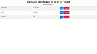 Editable Bootstrap Modal In React [upl. by Hsital]