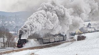 Dreizylinder Winterdampf im Thüringer Wald mit 58 11112 21012023 [upl. by Ethbinium]