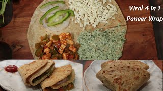 4 in 1 Viral paneer Roti Wrap  Kids Lunch box Recipe  Trending paneer wraps recipe  DV Recipes [upl. by Ellerehc]