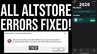 How to fix Altstore error  Fix altstore installation failed  Altstore entry point not found  2020 [upl. by Kannav]