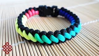 How to Make a Rainbow Curling Millipede Paracord Bracelet Tutorial [upl. by Drofnil]