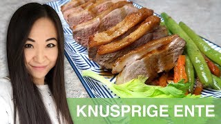 REZEPT Knusprige Ente mit Gemüse  gebratene Entenbrust [upl. by Gerianne]