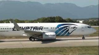 Egyptair 737800 take off rwy 23 at Geneva Cointrin GVALSGG [upl. by Eilsil]