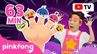 ✨NEW Zombie Shark Finger Family  🏆BEST Hoi Songs🏆  Zombies and Monsters  Official Pinkfong [upl. by Etnomal]