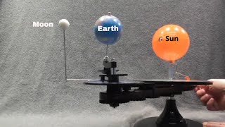 Phases of moon explained using an orrery [upl. by Bounds353]