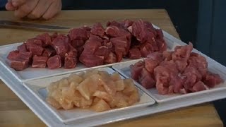 How to Cut Meat for Fondue  Meat Preparation Tips [upl. by Hackett]