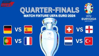 🔴 QUARTER FINALS UEFA EURO 2024 FIXTURES  Match Schedule Today EURO 2024 QuarterFinals  New News [upl. by Aprile]