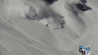 Snowboarding and skis Running from an avalanche [upl. by Siulesoj]