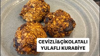 Airfryer’da Kurabiye Tarifi💥 CEVİZLİampÇİKOLATALI YULAFLI KURABİYE💥 nefisyemektarifleri reklam [upl. by Delisle590]