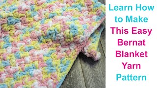 Easy Bernat Baby Blanket Yarn Crochet Pattern Confetti Afghan [upl. by Branscum]