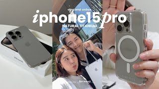 iPhone15pro unbox and vlog📲📦แกะกล่องรีวิวไอโฟน15โปร สี Natural Titanium haul 425Degree KARNMAY [upl. by Heimlich59]