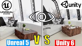 Unreal Engine 5 vs Unity 6 New Performance Comparison Interior Lighting [upl. by Tremml]