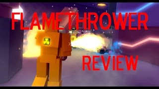 ROBLOX POLYGUNS FLAMETHROWER REVIEWGAMEPLAY [upl. by Akinahs]