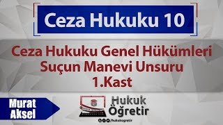 10 Ceza Hukuku Genel Hükümleri  Suçun Manevi Unsuru  1 Kast  Murat AKSEL [upl. by Salli]