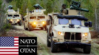 US Marines NATO Tanks and armored vehicles during military exercises in Sweden [upl. by Ennayhc]